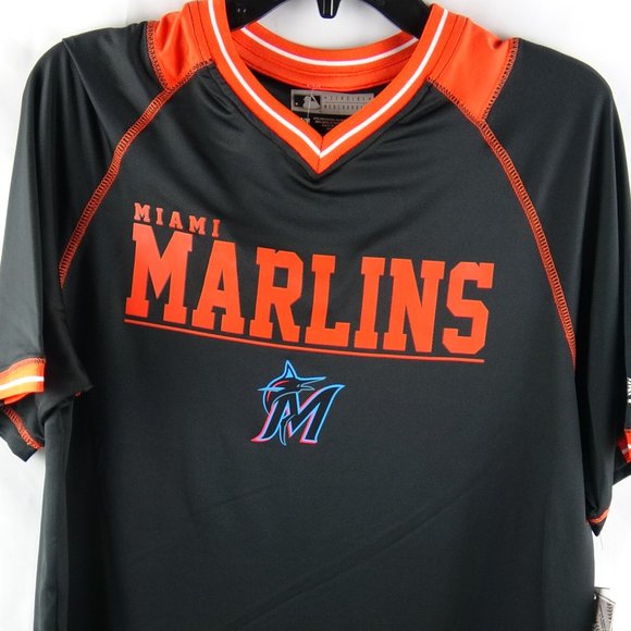 Miami Marlins Black Men's Med Short Sleeve Tee - Picture 1 of 5